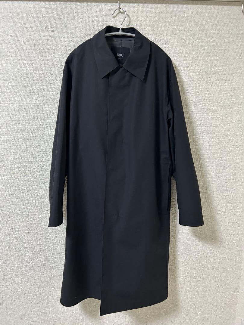 UNIQLO C ブロックテックステンカラーコート L ブラック