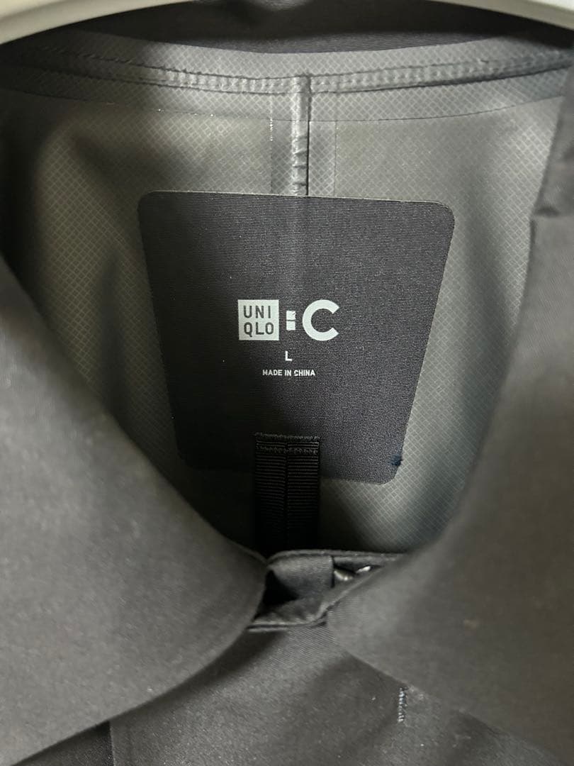 UNIQLO C ブロックテックステンカラーコート L ブラック