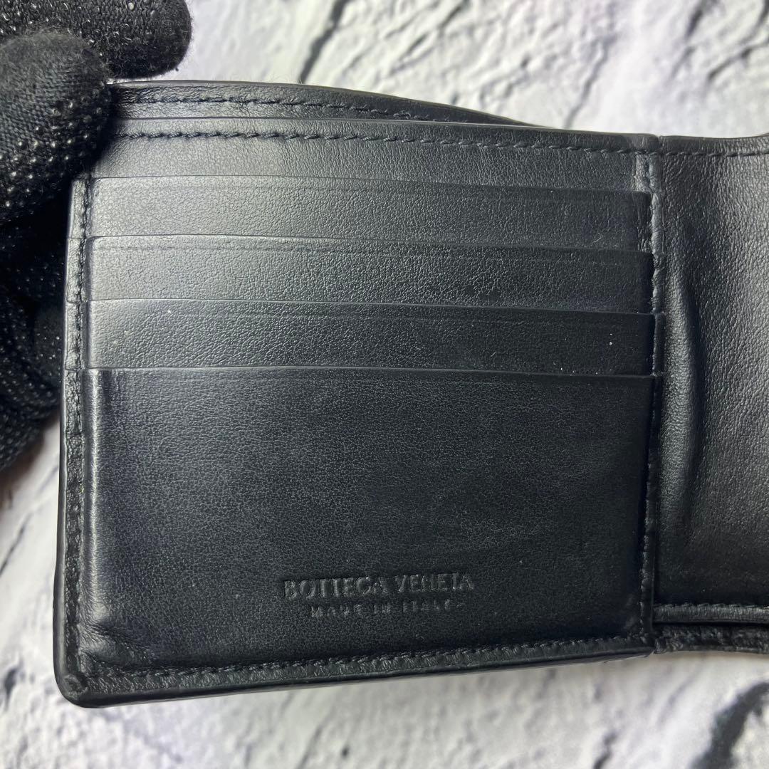 ボッテガヴェネタ✨近年 RFID搭載 マキシイントレチャート 本革 折り財布 黒