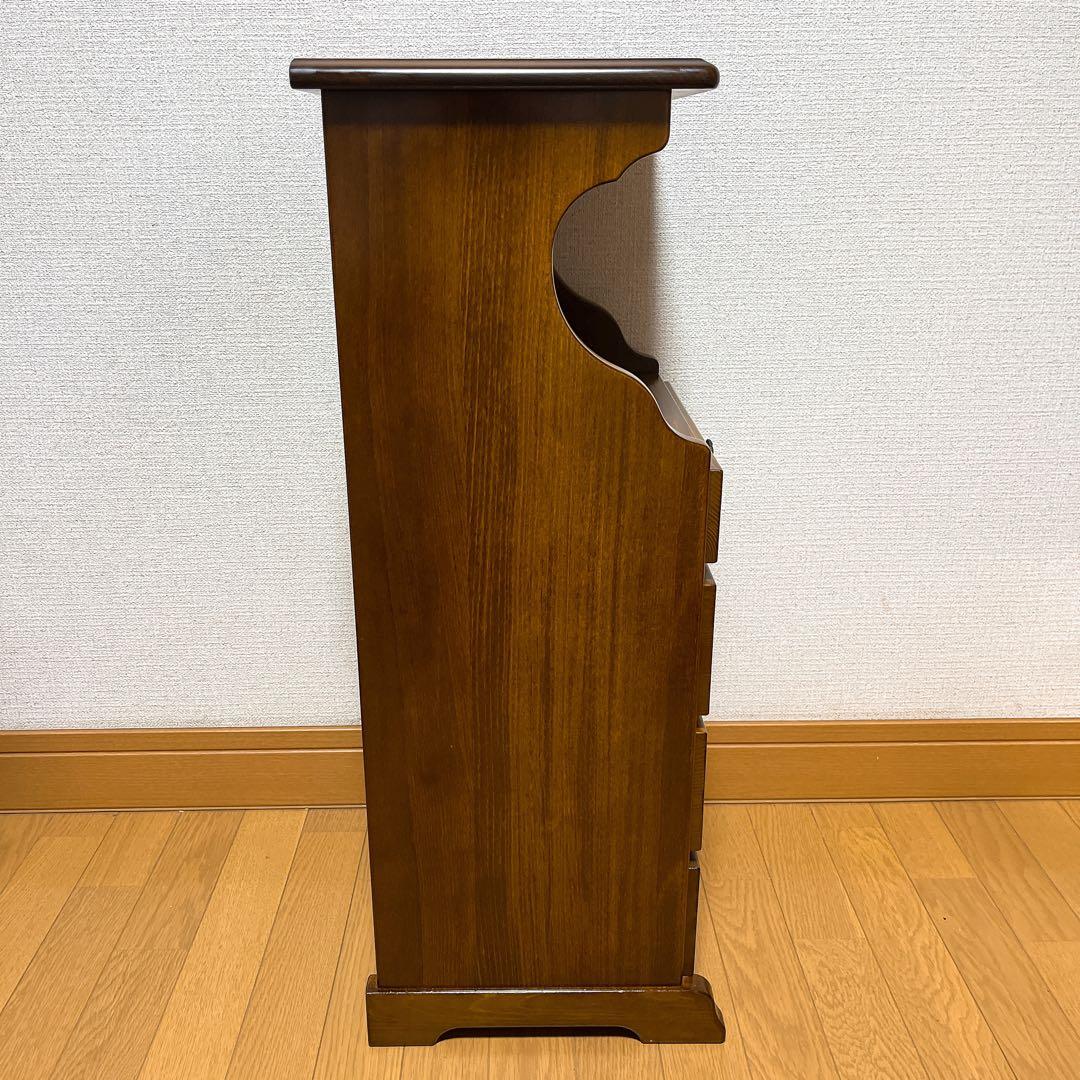 美品　カリモク家具 コロニアル 電話台 引き出し4段 ブナ材 カントリー調