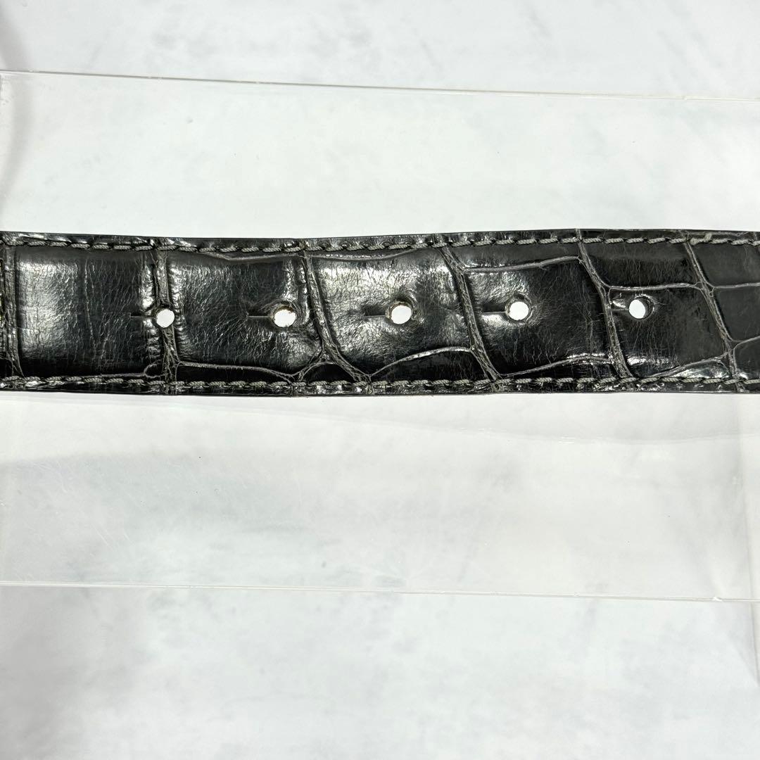 VACCARI アリゲーター レザーベルト スモーキーグレージュ イタリア製