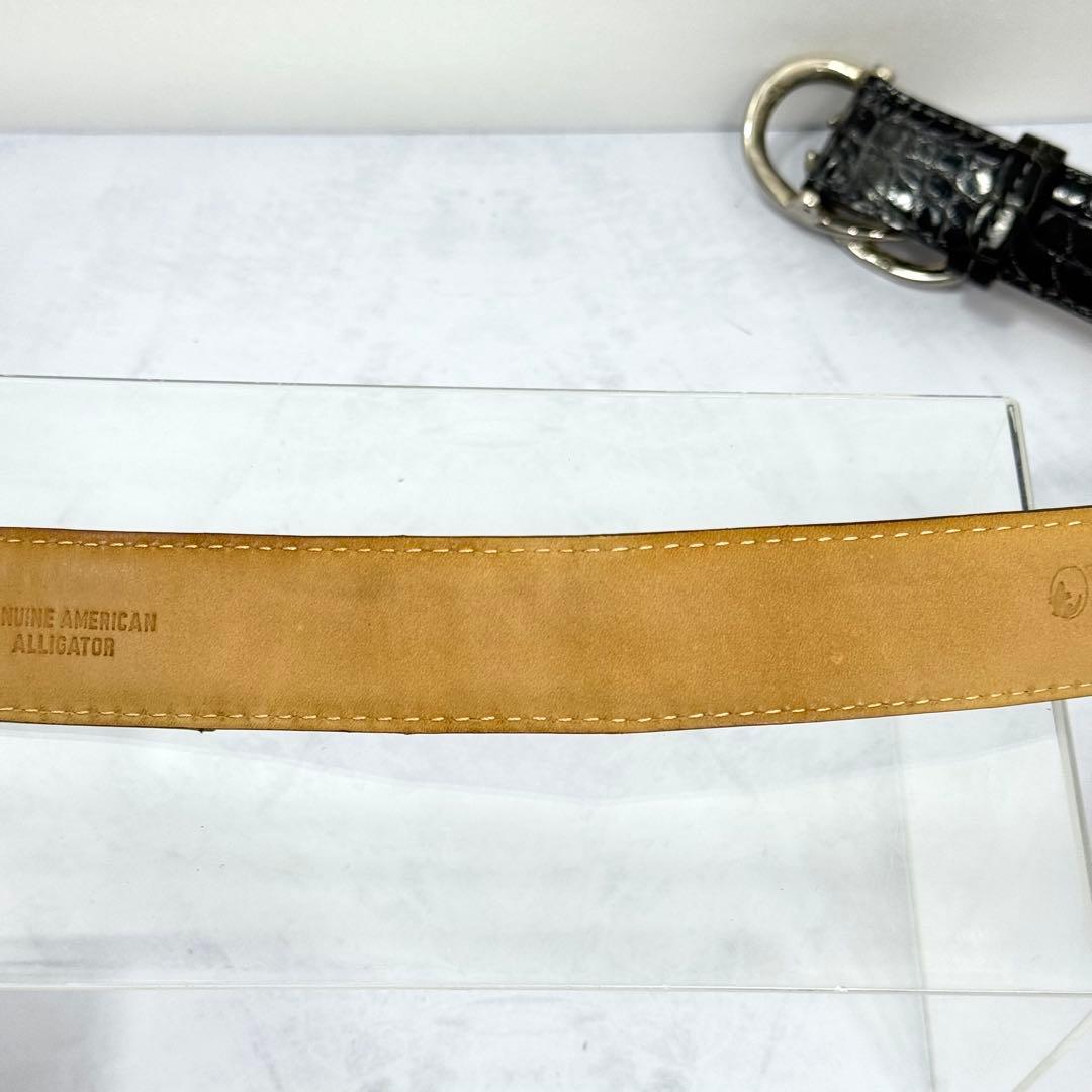 VACCARI アリゲーター レザーベルト スモーキーグレージュ イタリア製