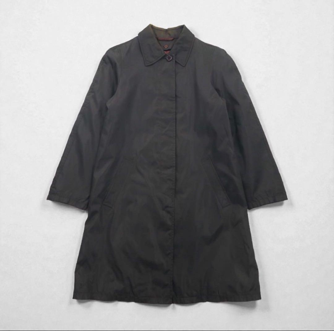 90s PRADA イタリア製 バルマカーン ナイロン ステンカラーコート S