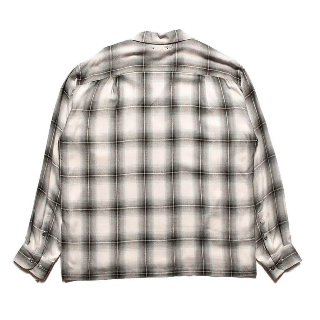 【試着のみ】R.Ombre Open Collar SH レーヨンチェックシャツ