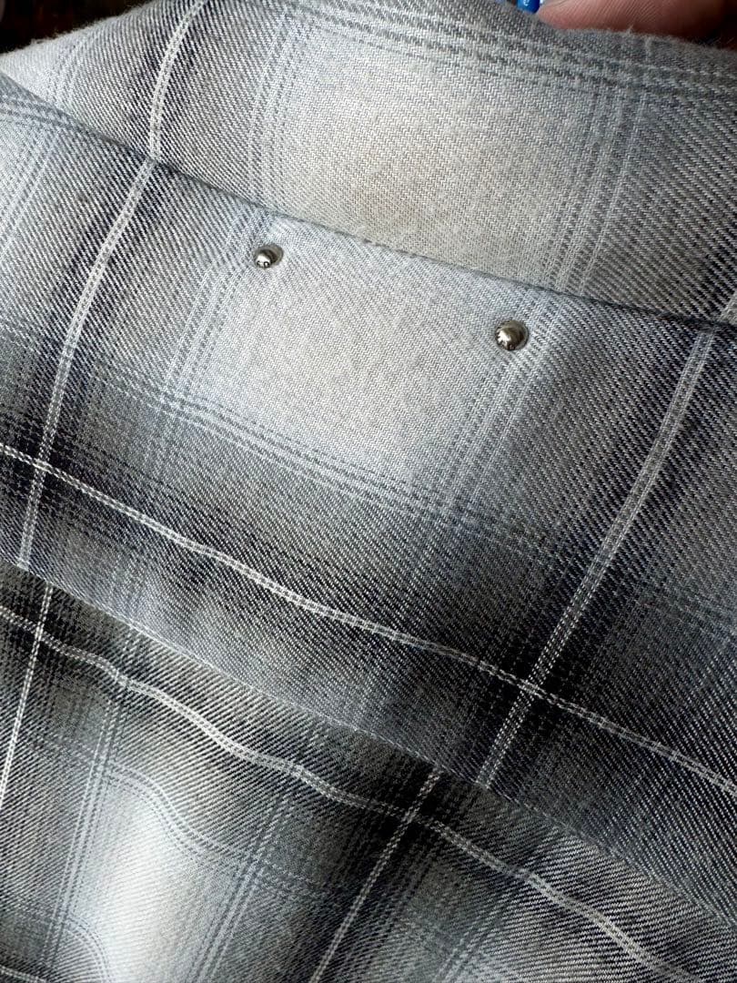 【試着のみ】R.Ombre Open Collar SH レーヨンチェックシャツ