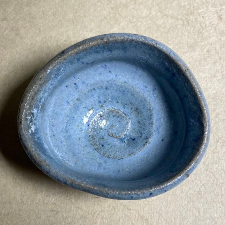 青斑唐津沓形ぐい呑　唐津焼　ぐい呑　焼き物　陶器　酒器　陶芸