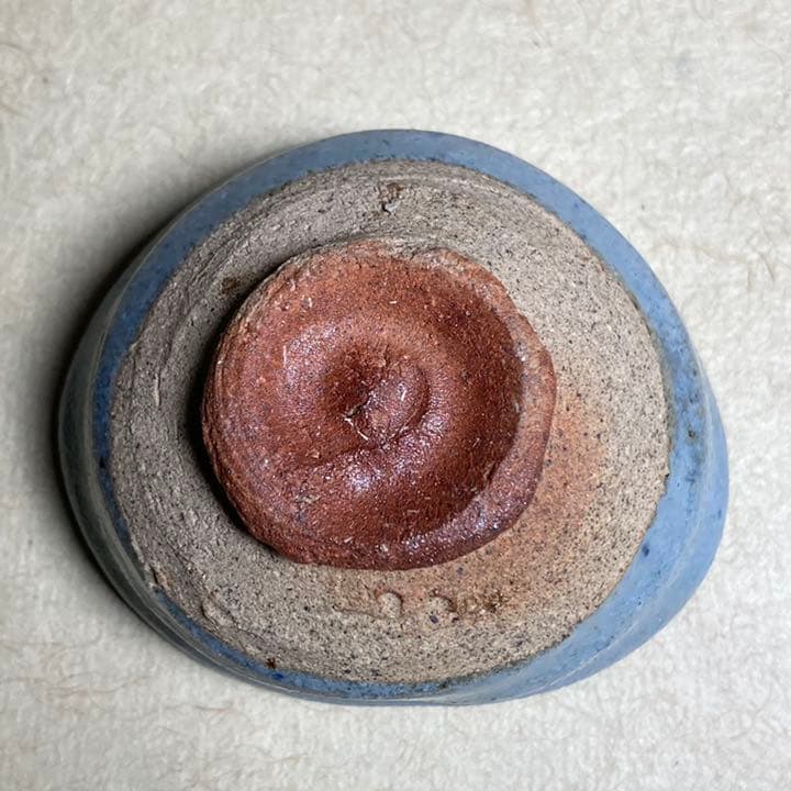 青斑唐津沓形ぐい呑　唐津焼　ぐい呑　焼き物　陶器　酒器　陶芸