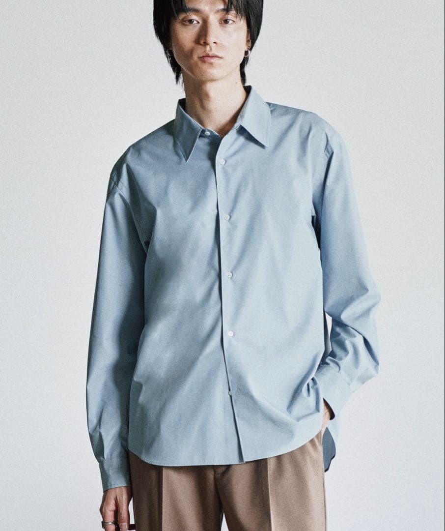 MICRO SPAN BASIC SHIRT サックスブルー L