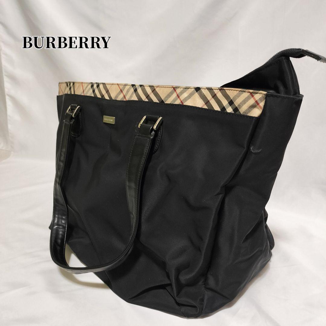 BURBERRY　大容量 トートバッグ　ノバチェック　ナイロン　防水