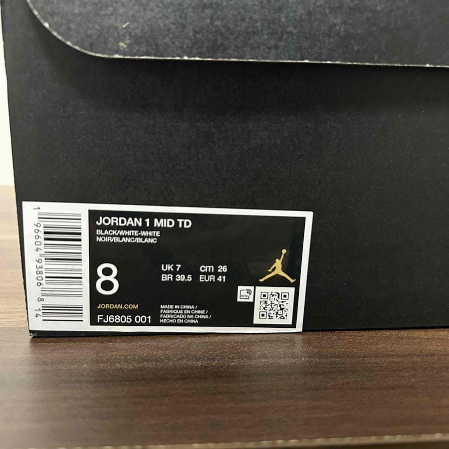 NIKE Jordan 1 Mid TD 26cm アメフト スパイク ブラック