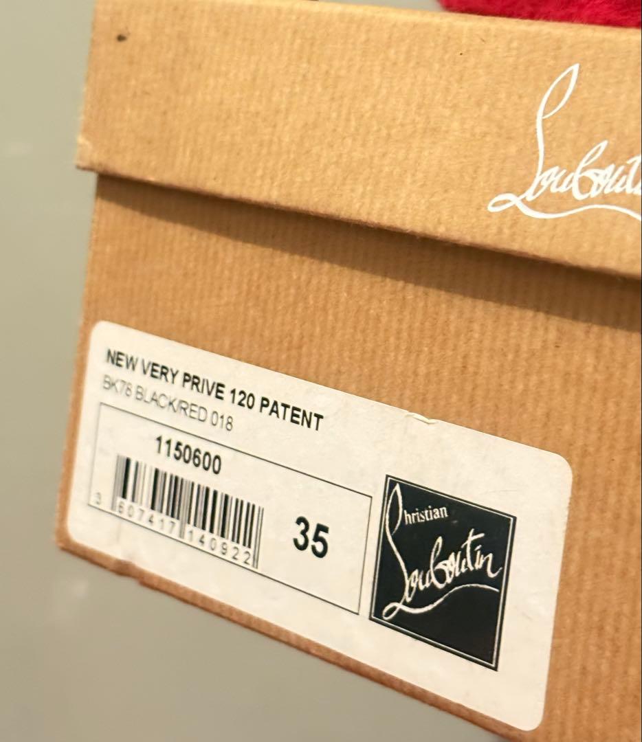 美品Christian Louboutin ブラック オープントゥ ハイヒール