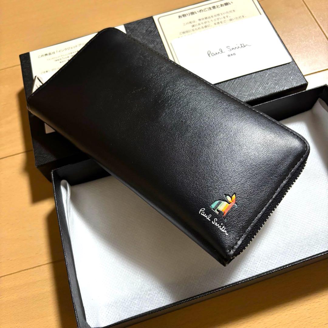 Paul Smith マーケトリー ストライプラビット 新品未使用　長財布　黒