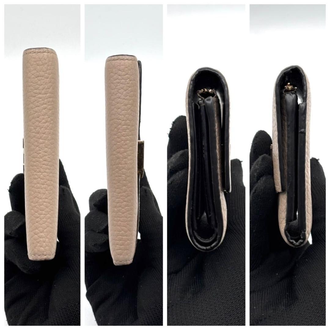 極美品 ルイヴィトン カプシーヌコンパクト ガレ ベージュ 三つ折り財布