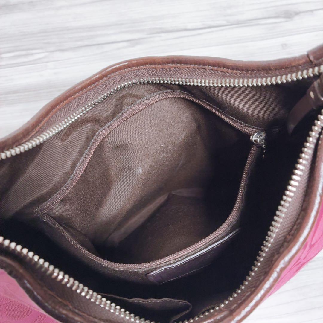 COACH ワンショルダー ソーホー シグネチャー ピンク レザー キャンバス