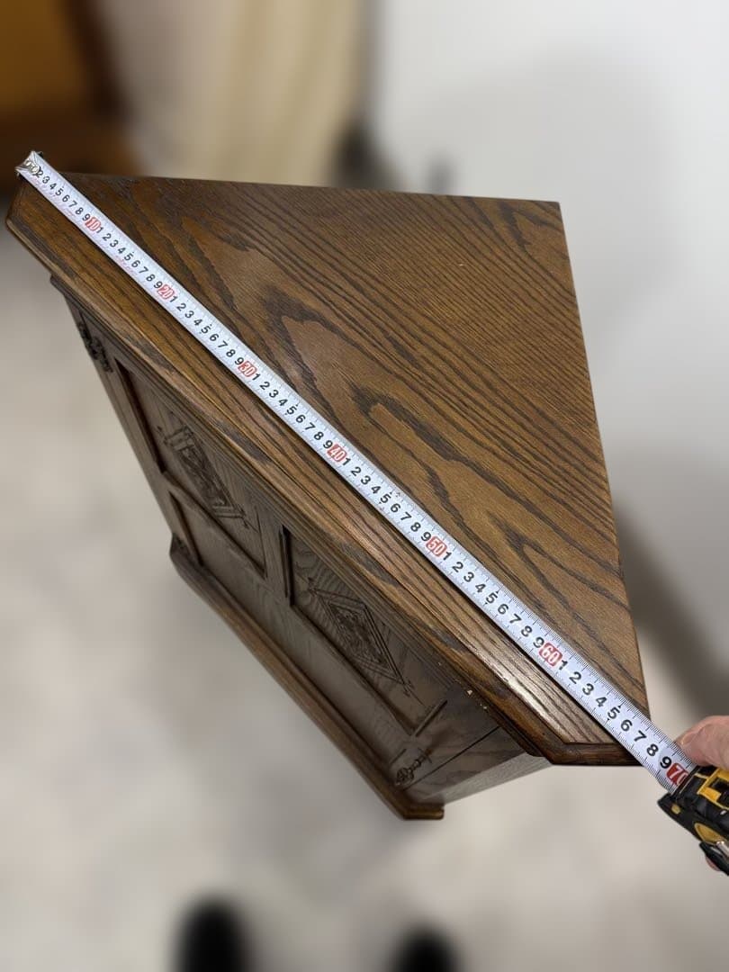 取りに来れる方限定　英国製　木製コーナーキャビネット ブラウン　ビンテージ