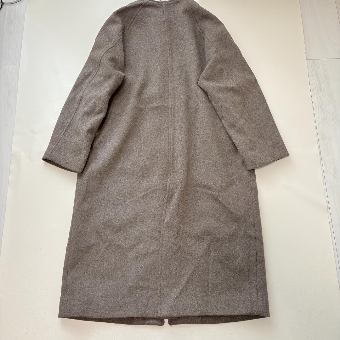美品 ジャーナルスタンダード　スーパー140ビーバーノーカラーコート リバー