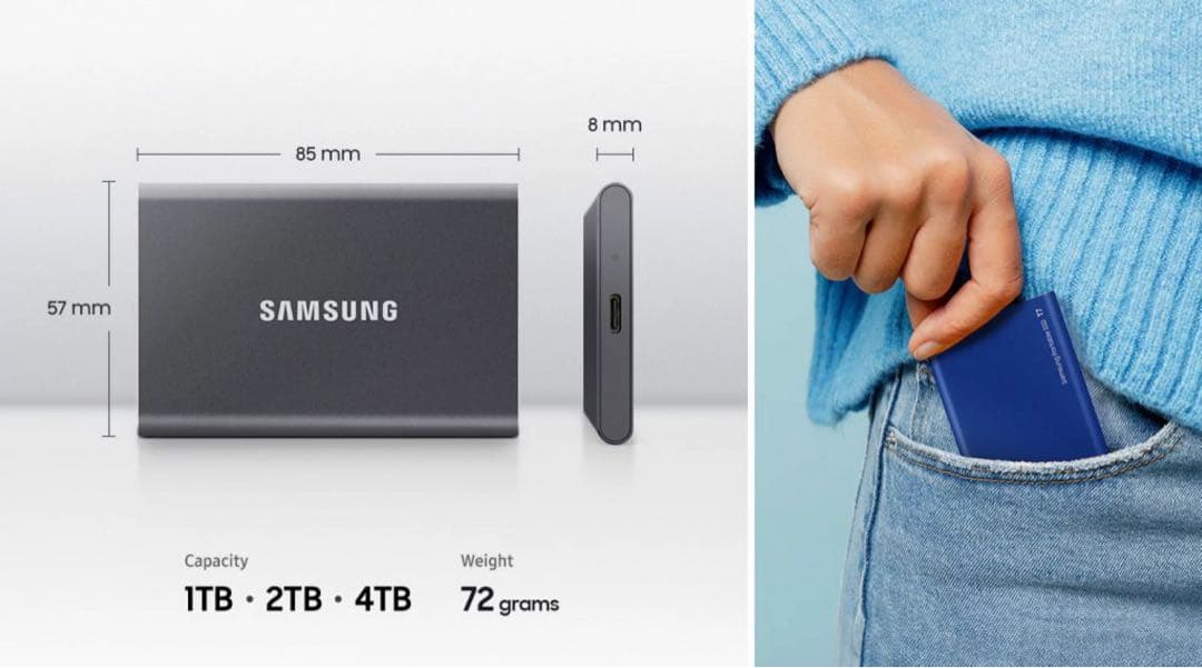 外付けハードディスク・ドライブ Samsung Portable SSD T7 2TB