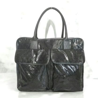 ✨美品✨GHERARDINI　ソフティー　トートバッグ　ブラック × ラメ　A4