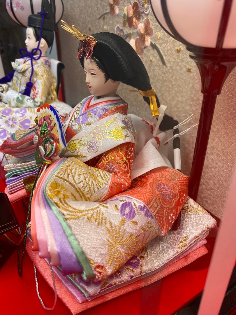 東京久月　雛人形アクリルケース入り親王飾り・間口約４１×奥行約２５×高さ約２８㎝