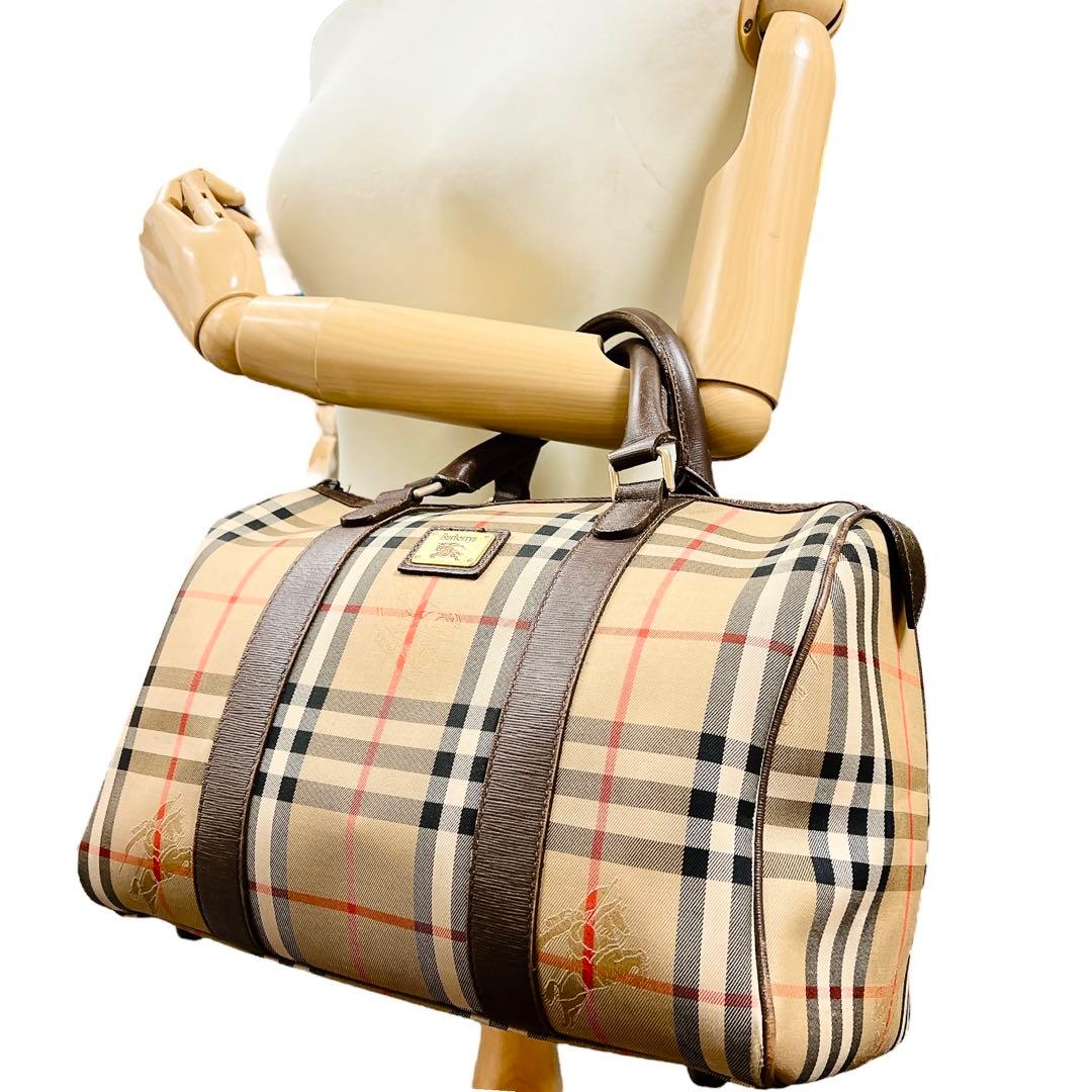 BURBERRY ノバチェック ユニセックス ボストンバッグ 9015