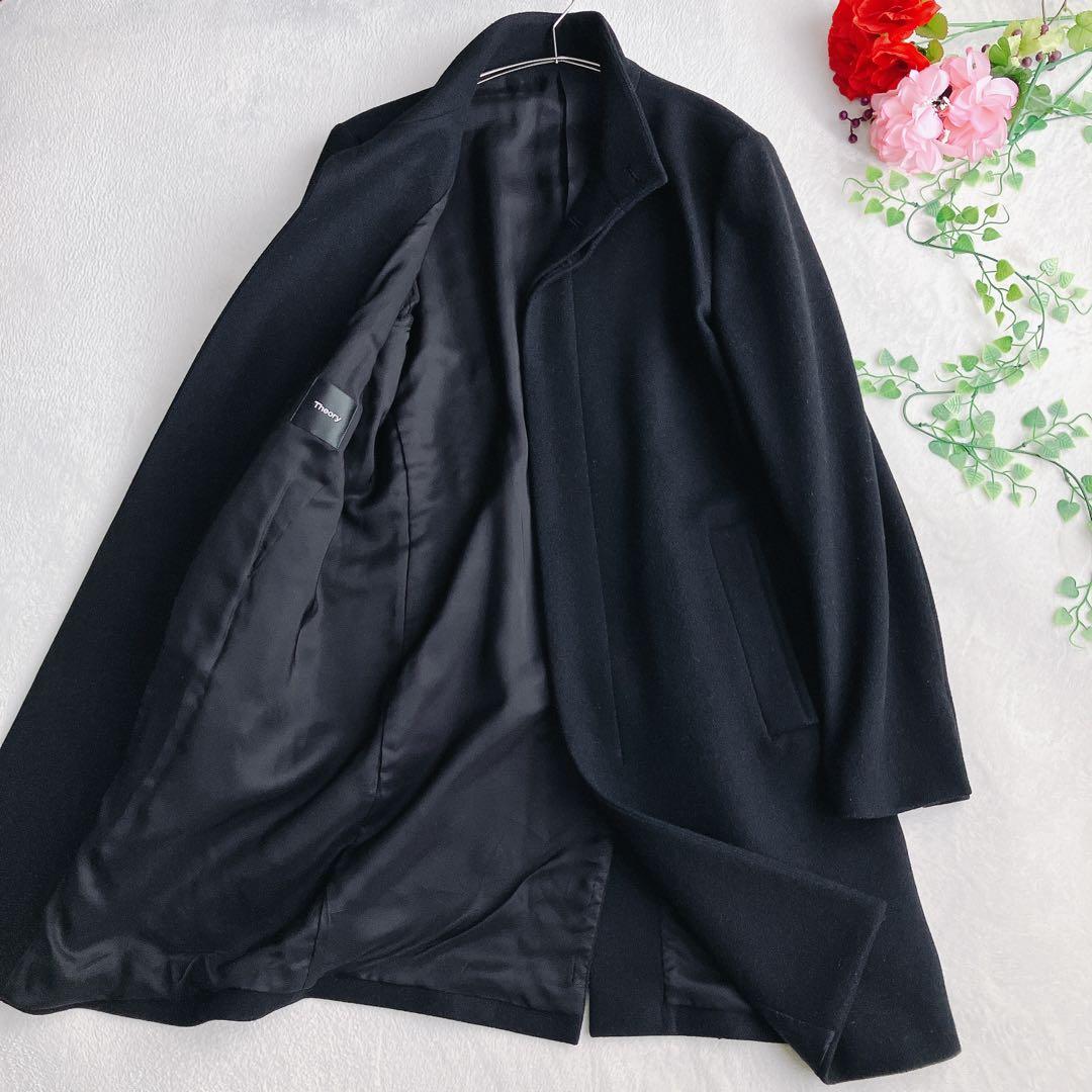 セオリー★スタンドカラーロングコート ラムメルトンウール BELVIN 現行タグ