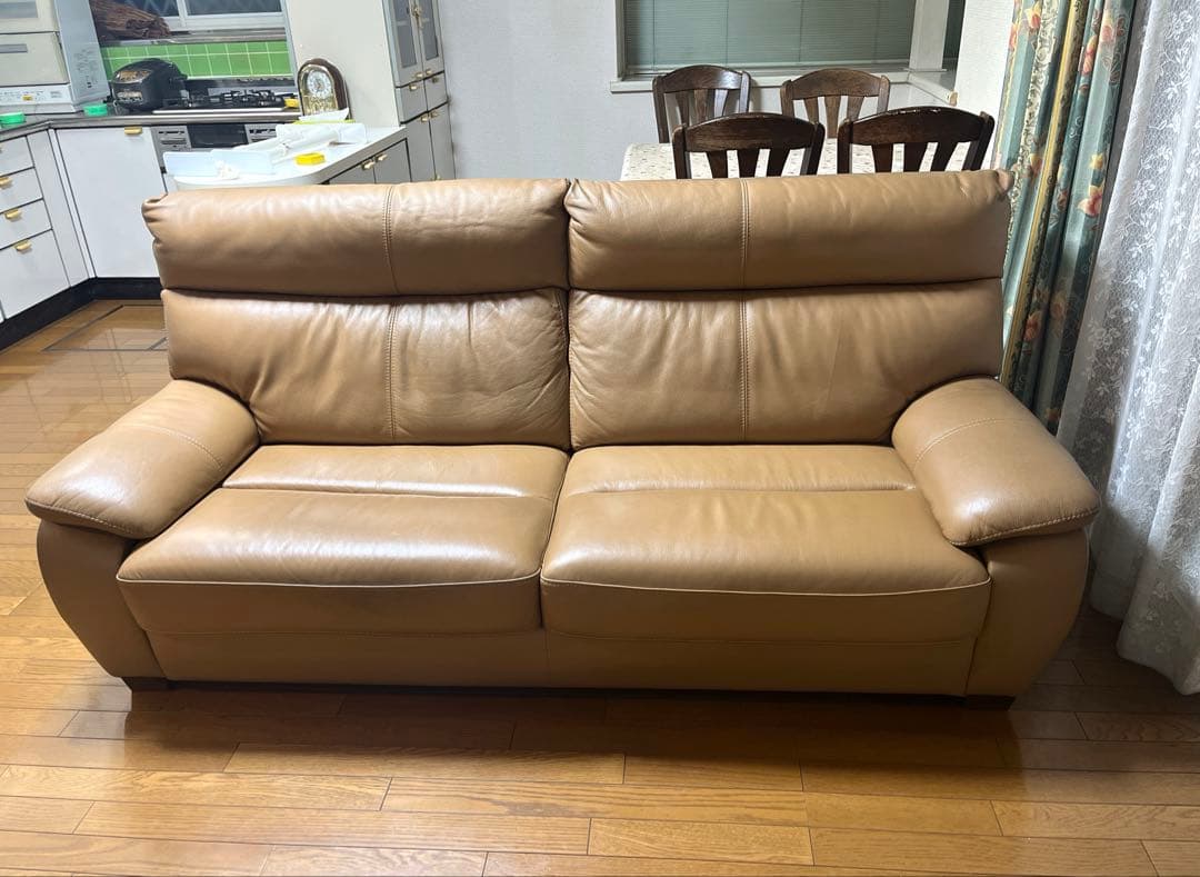 【GITIO】本革 大型ソファ たのメル便発送 約193×88×80cm