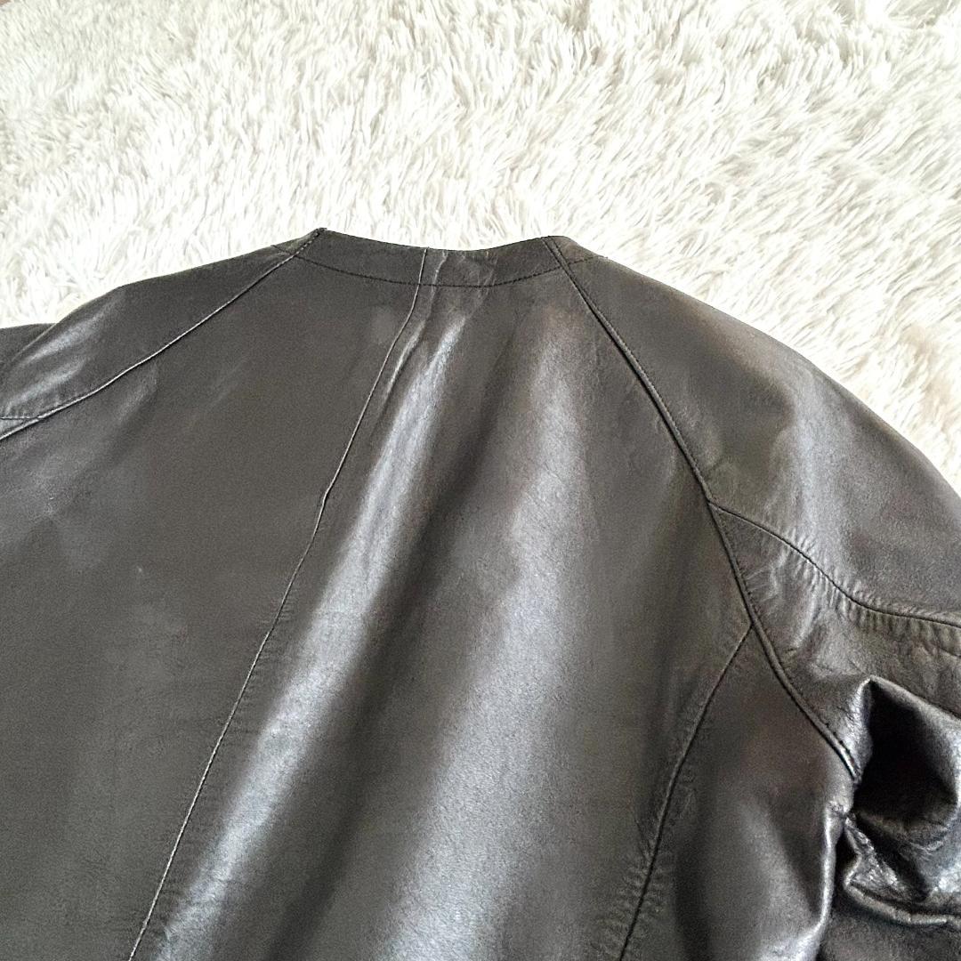 ビューティー&ユース　ユナイテッドアローズ　 レザー ノーカラージャケット M