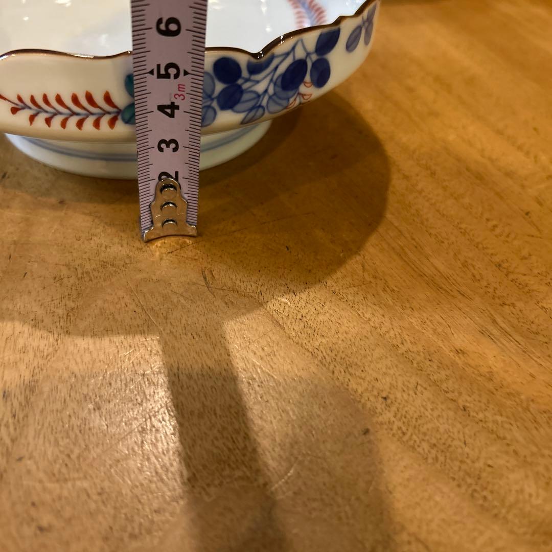 有田焼　辻製磁　辻常陸　萩絵付　高台平鉢　昭和期　五枚　(全十枚)