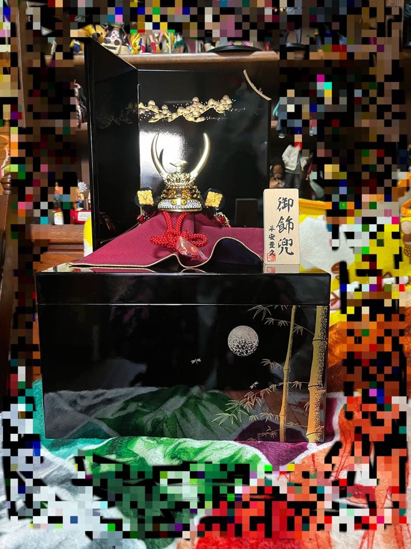 武田信玄　兜収納飾り３０巾