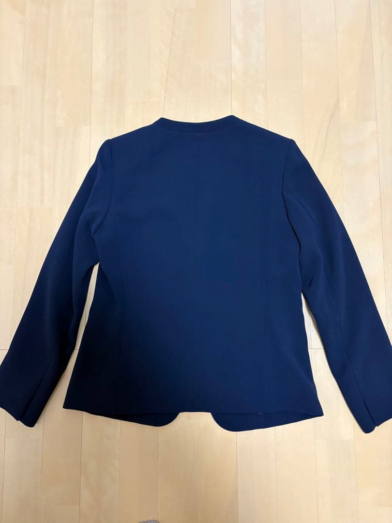 【美品】プラステ　セットアップ　スーツ　ノーカラー　ワイドパンツ　ネイビー