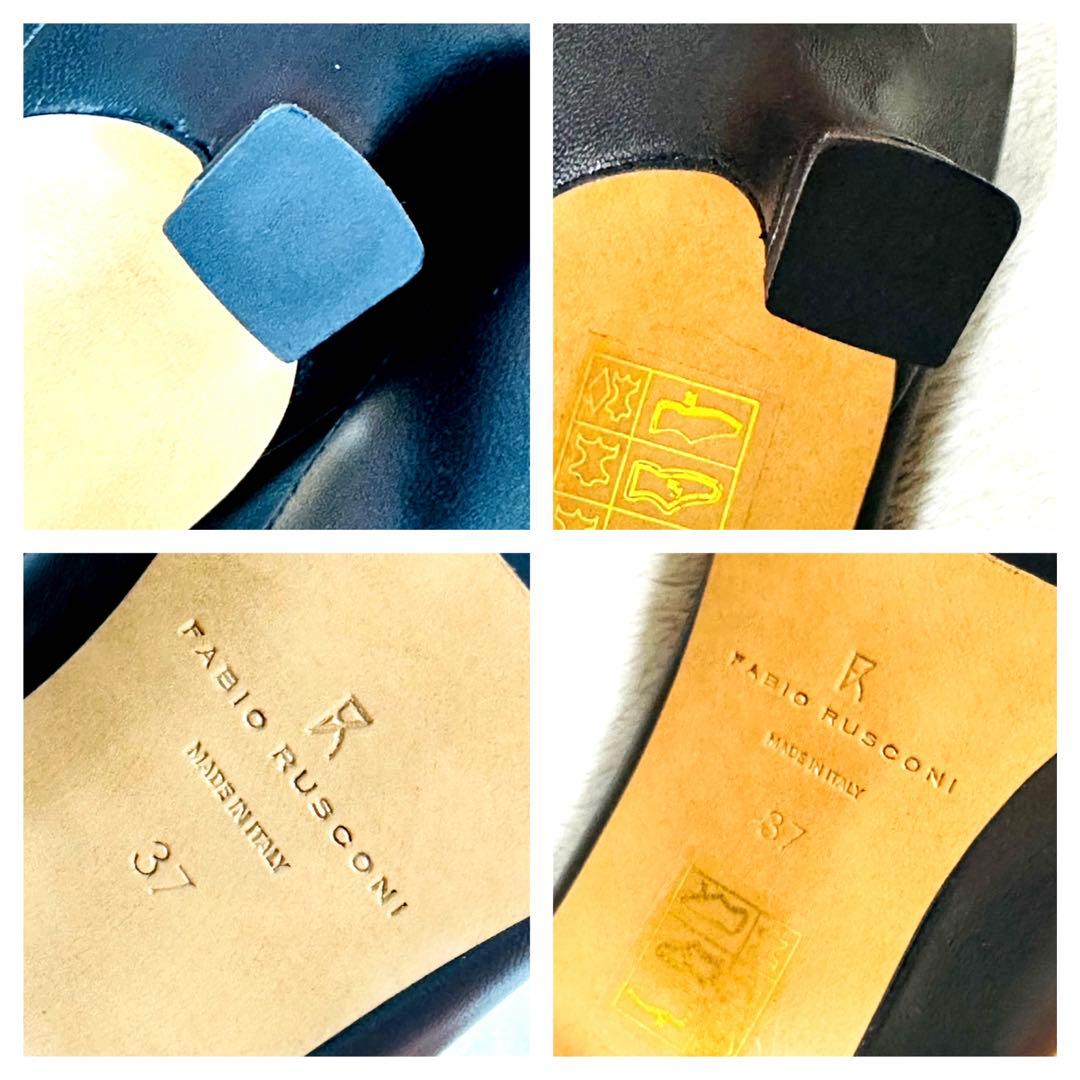 ★新品★ FABIO RUSCONI ポインテッドトゥパンプス　37 黒 レザー