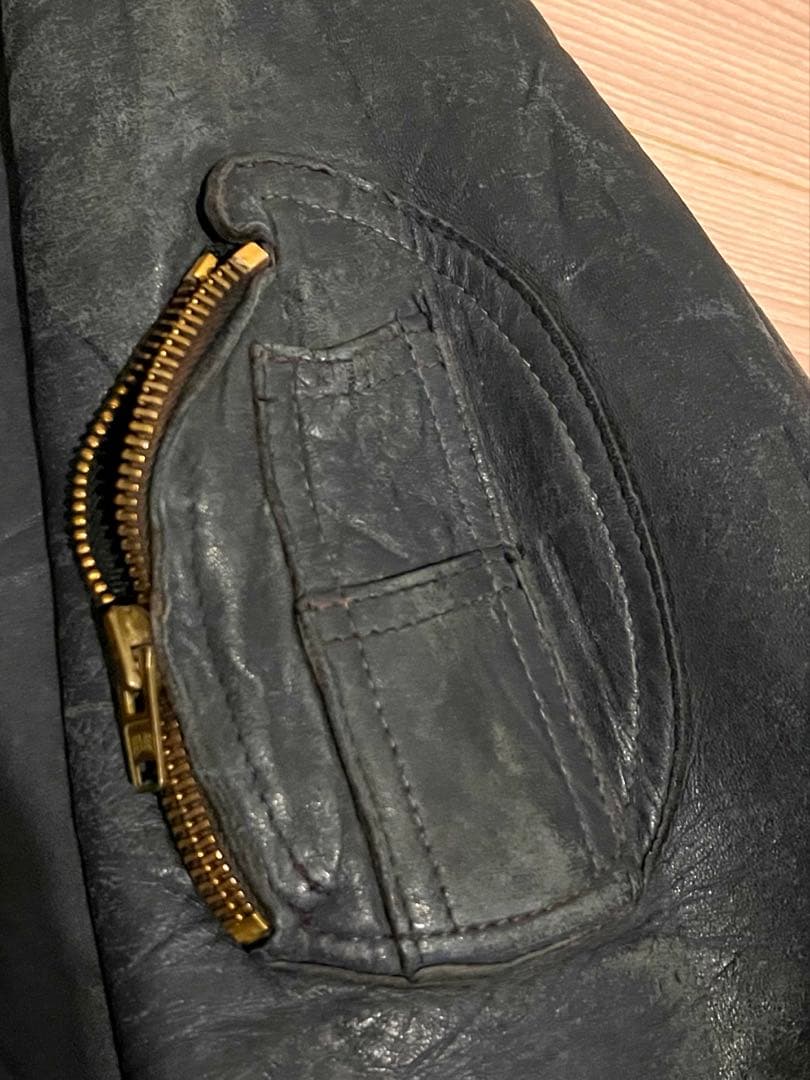 60〜70sフランス軍レザーフライトジャケット ヴィンテージ ミリタリー