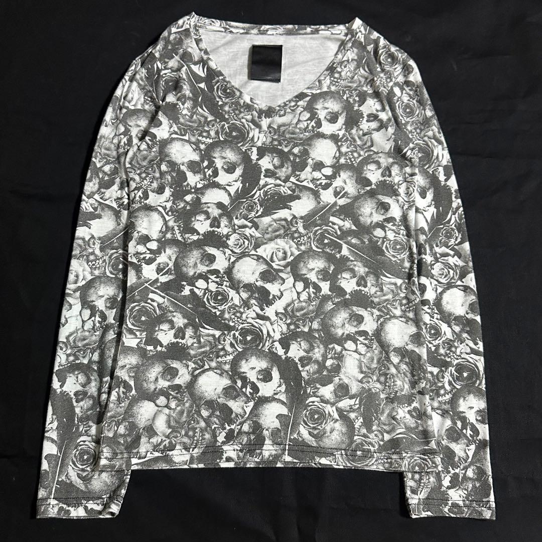 00s archive midas skull rose 長袖カットソー