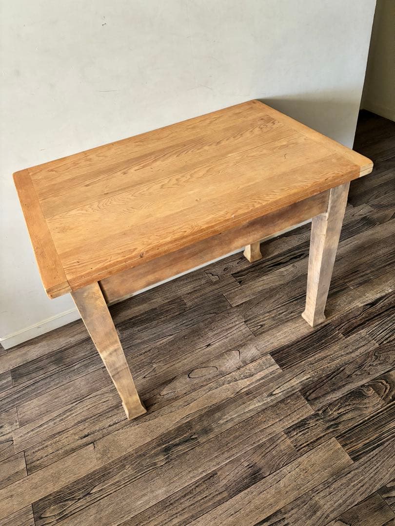 アンティーク　アトリエテーブル　ダイニングテーブル 剥離