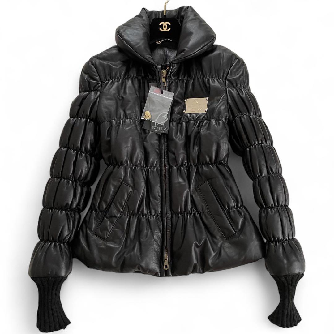 未使用 イタリア製 BOTTGO ラムナッパレザージャケット ダウン 襟