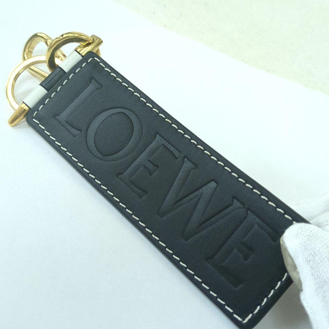 専用★★ロエベ キーリング キーホルダー アナグラム レザー ブラック ホワイト