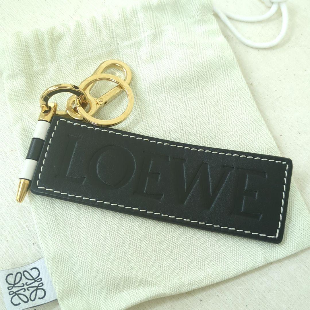 専用★★ロエベ キーリング キーホルダー アナグラム レザー ブラック ホワイト