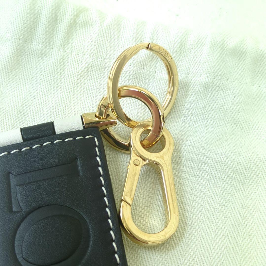 専用★★ロエベ キーリング キーホルダー アナグラム レザー ブラック ホワイト