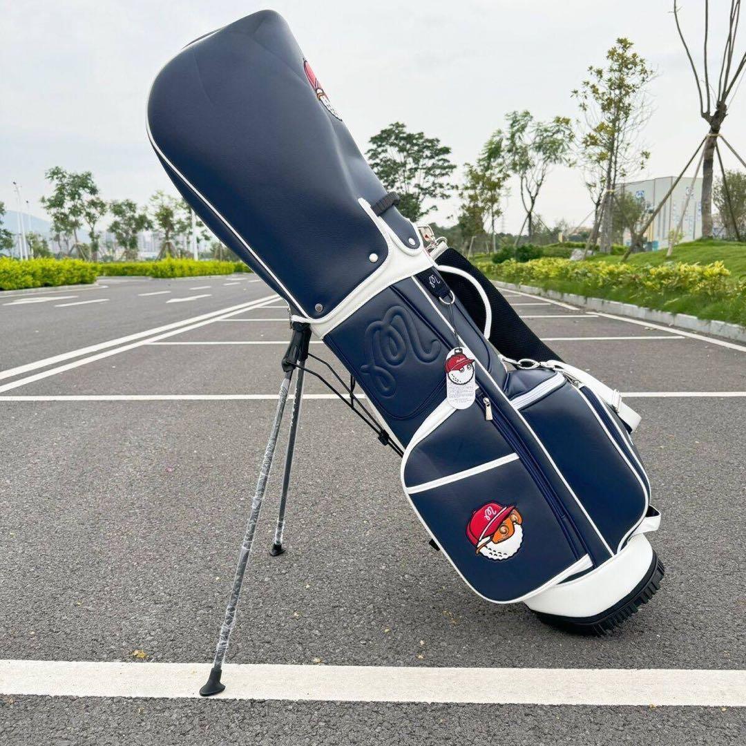 マルボンゴルフ malbon キャディバッグ  スタンド型バッグ ネイビー