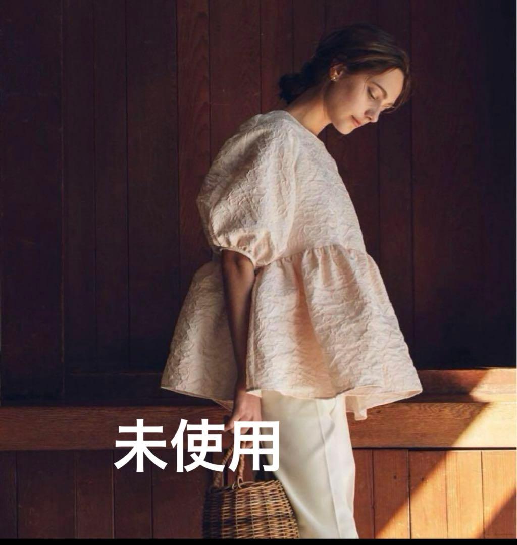 【試着のみ】OHGA フラワージャガードブラウス PINK