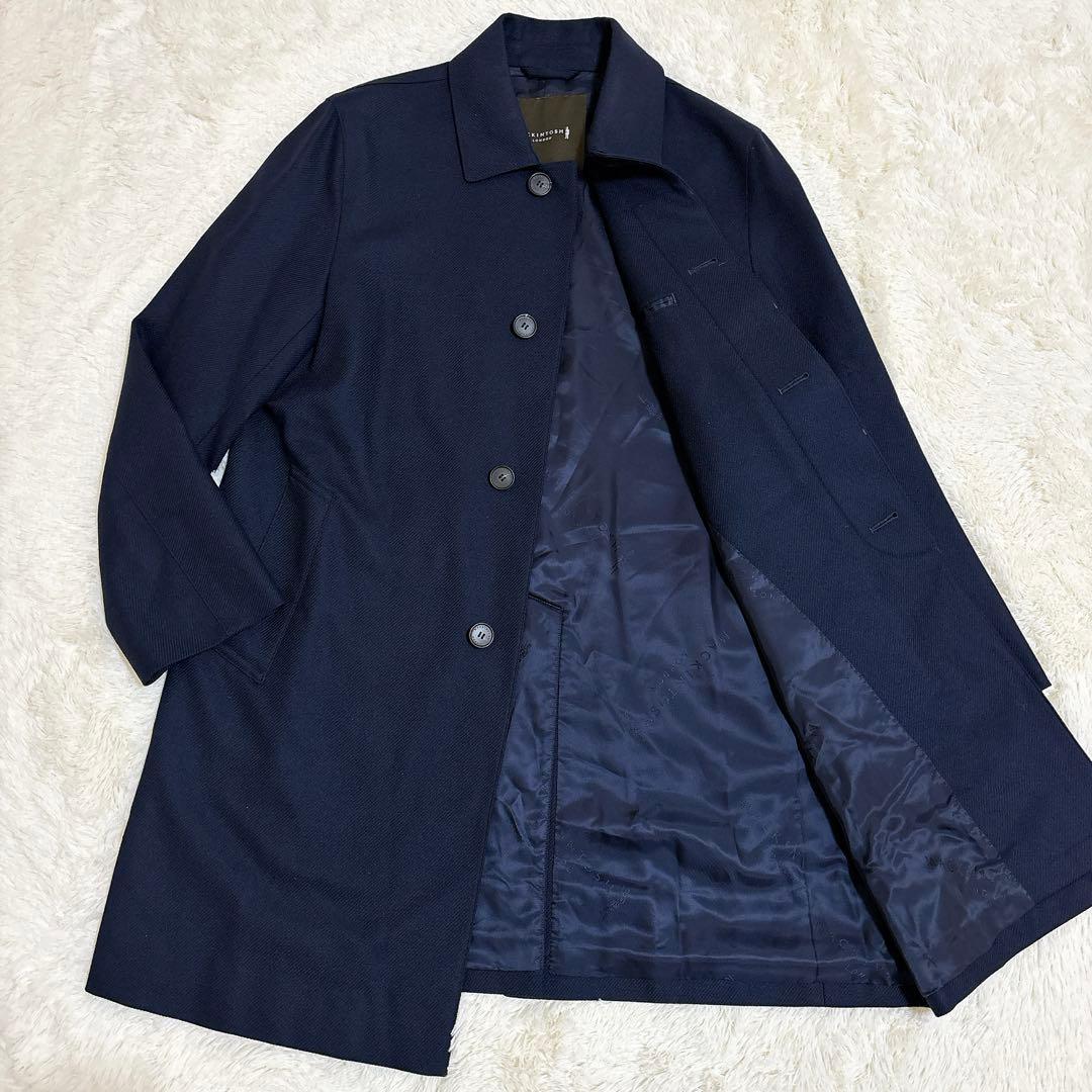 美品☆マッキントッシュロンドン ダンケルド ウール シルク ステンカラーコート