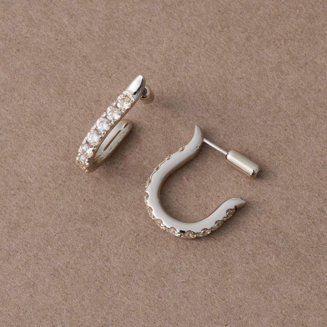 ete bijoux [トーン] ビジュー ウェーブ ピアス