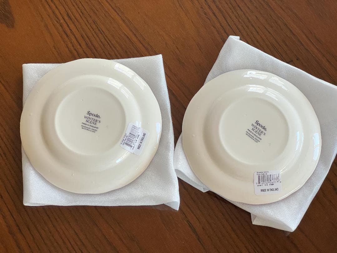 spode スポード 希少 赤皿 ウィンターズシーン ２枚セット 英国産 風景