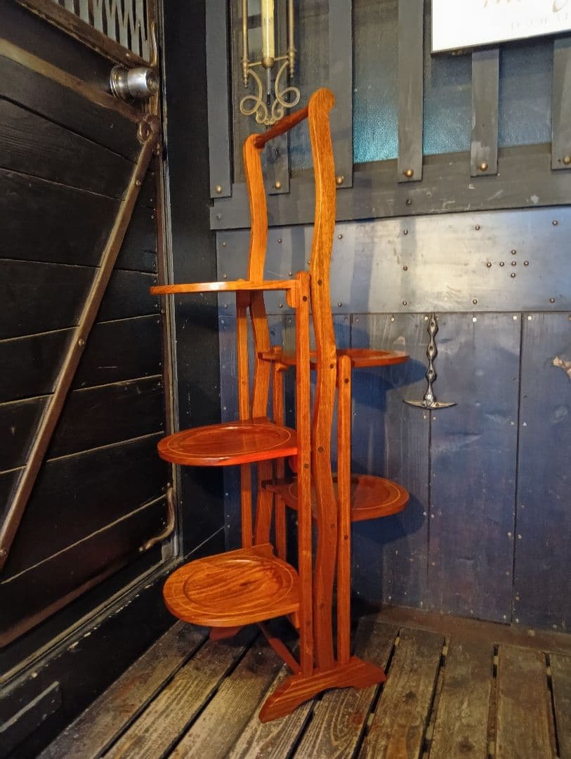 1960's　デンマーク　象嵌　チーク材　フォールディング　オープン　シェルフ