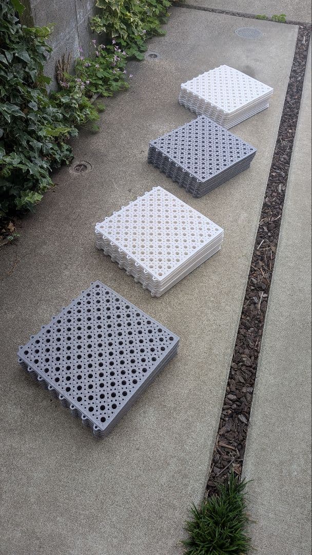 MILIMAT 滑り止めお風呂マット ホウイト20枚＋グレー20枚