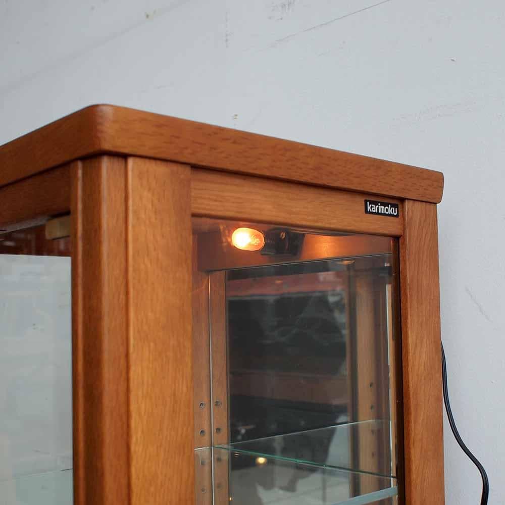 カリモク コレクションケース 照明付き ガラスキャビネット ZR24244