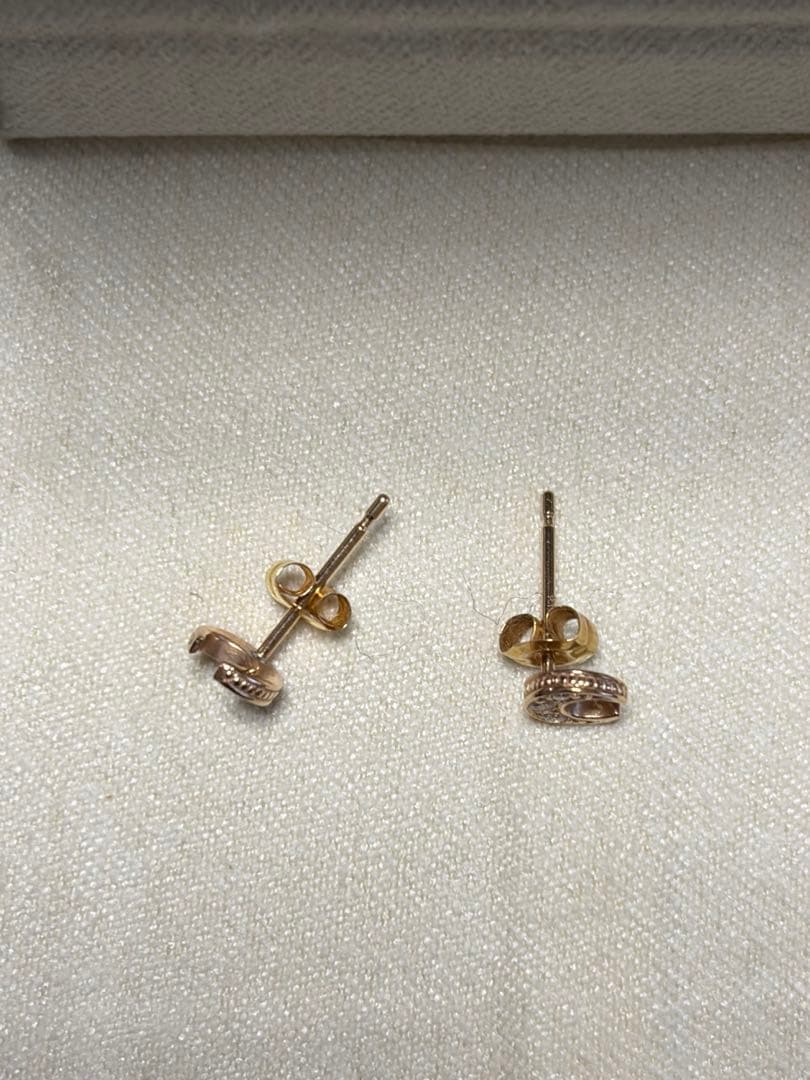 AVARON K18 ダイヤモンドピアス　クレセント　三日月　ピンクゴールド