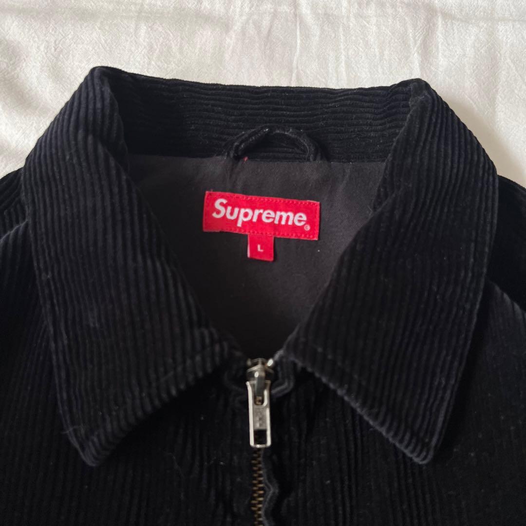 【美品】supreme シュプリーム コーデュロイジャケット フルジップ 黒 L