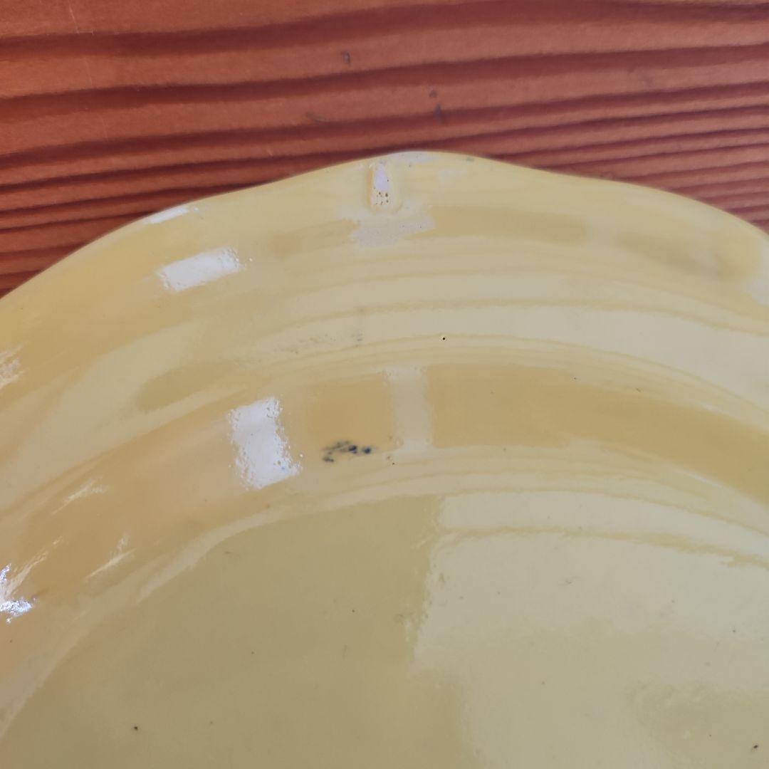 19-20世紀 南フランス 黄釉色絵輪花平皿 伊丹十三の台所