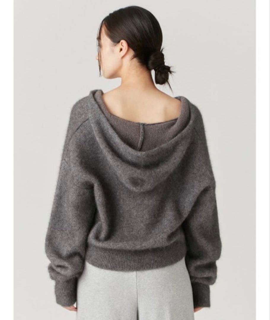 FRAY I.D フレイアイディー ショートニットフーディー GRY